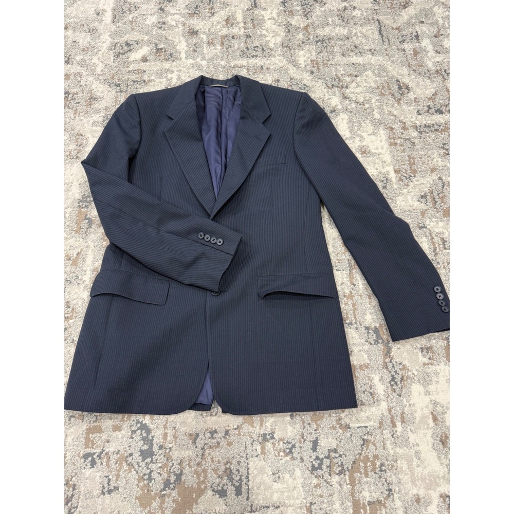 Christian Dior Monsieur Navy Blue Pinstripe Wool Blazer Sport Coat 2 Button 42R